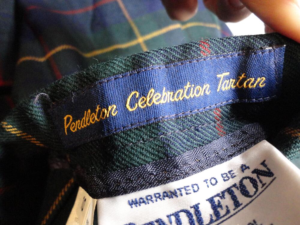 Pendleton Skirt Womens 10 Petite Green Tartan Plaid Wool Twill Pleated Midi USA - Picture 4 of 9